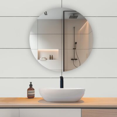 Ronde spiegel in de badkamer